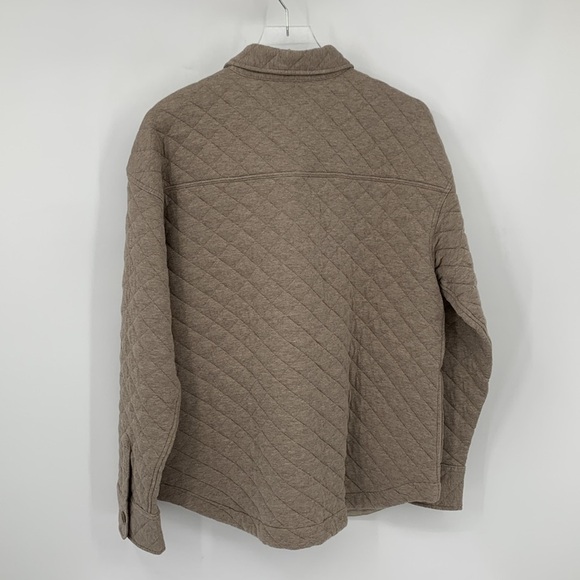 Faherty Epic quilted shacket jacket barn coat brown heather mink boxy new Large - Picture 4 of 5
